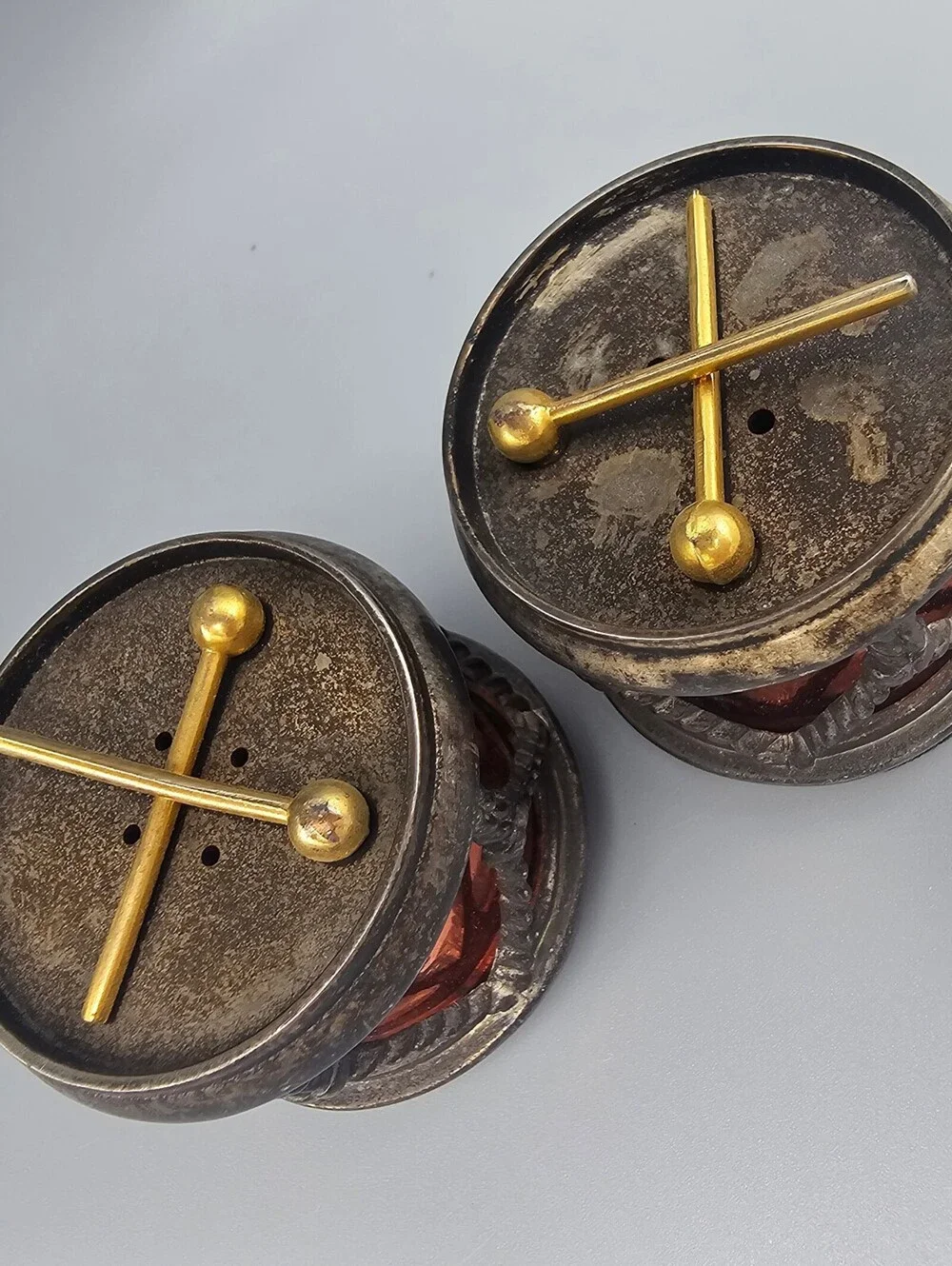 Pair of Vintage Decorative Drum Salt and pepper shakers